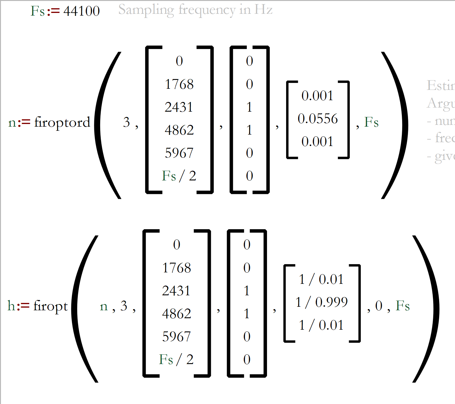 fir filter applied to a noisy record
